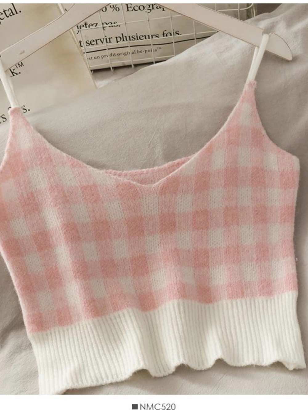 YesStyle Pink and Cream Knit Two-Piece Skirt Set — Women - Picture 2 of 7